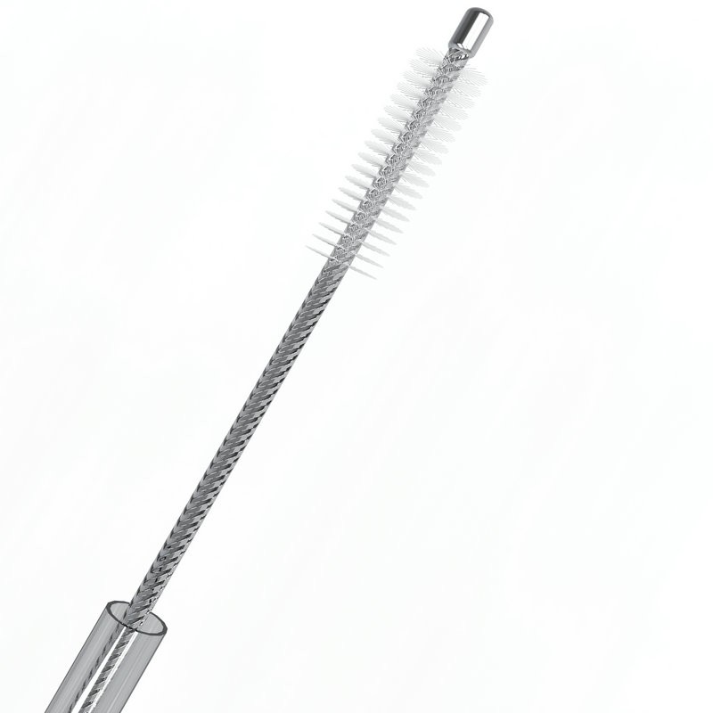 Disposable protected cytology brush — dense nylon bristle cell sampling tip with metal end cap