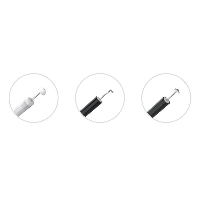 T ceramic, H L-shaped hook and J triangular ESD knife head types