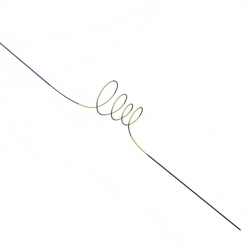 Close-up of the helical coil with hydrophilic tip