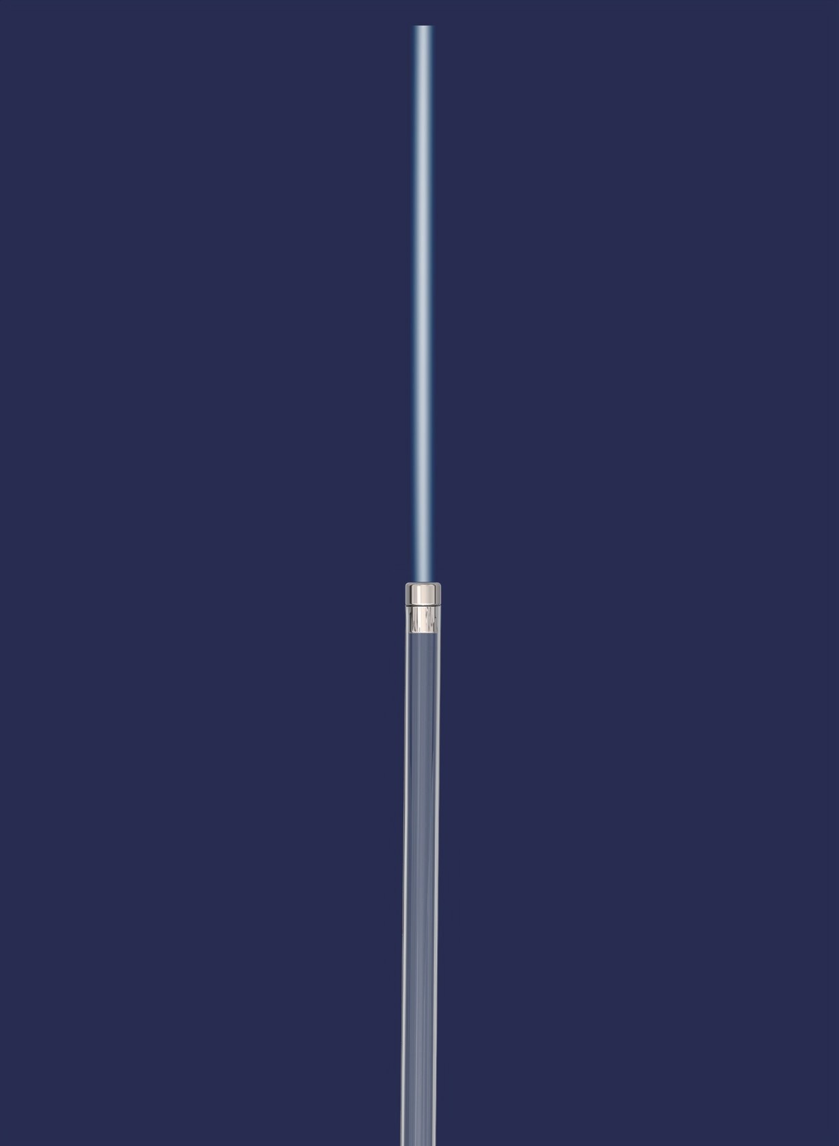Direct-injection nozzle delivering a focused jet on dark background